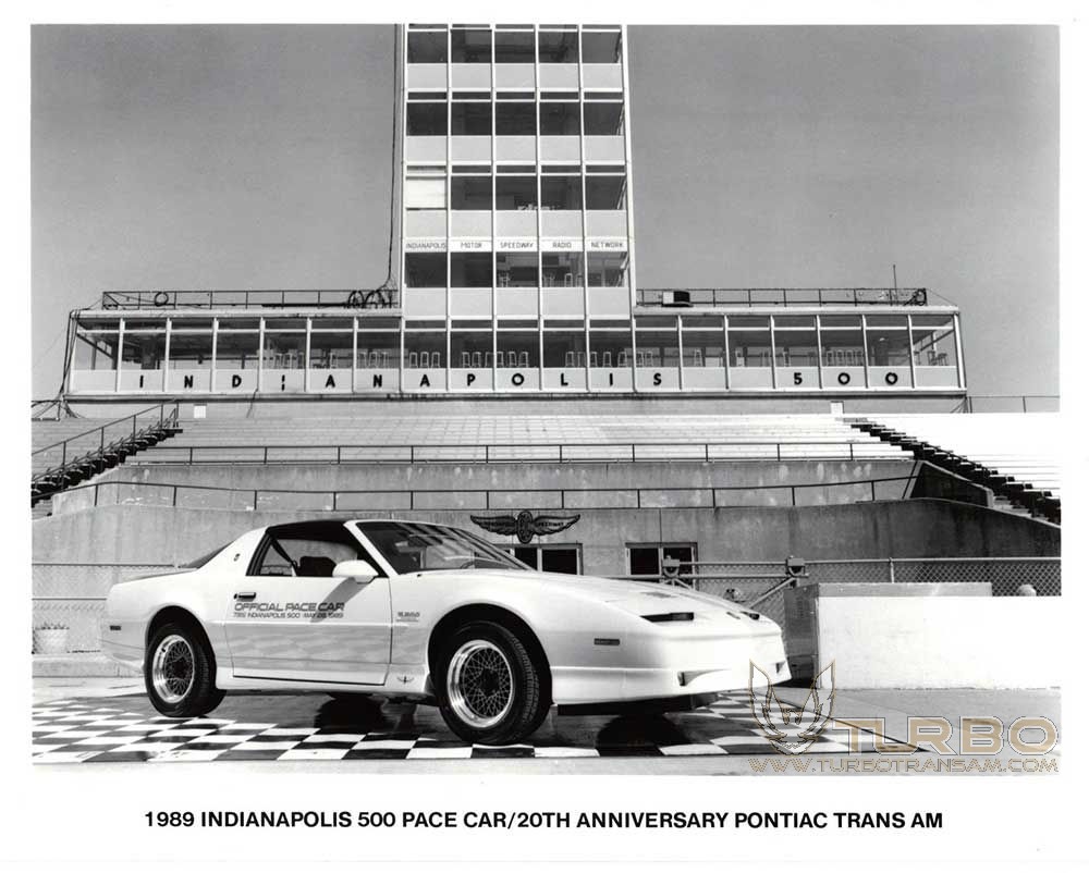 1989 Pontiac Turbo Trans Am — Official Indy 500 Pace Car